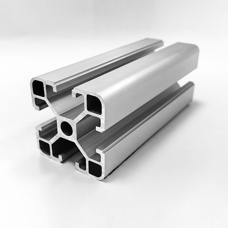 HS-8-4040CA Zweifarbiges T-Nut-4040-Aluminiumprofil, 8,2 mm Schlitzbreite, 14,5 mm tiefer Schlitz, 2 mm Wandstärke, Industriealuminium