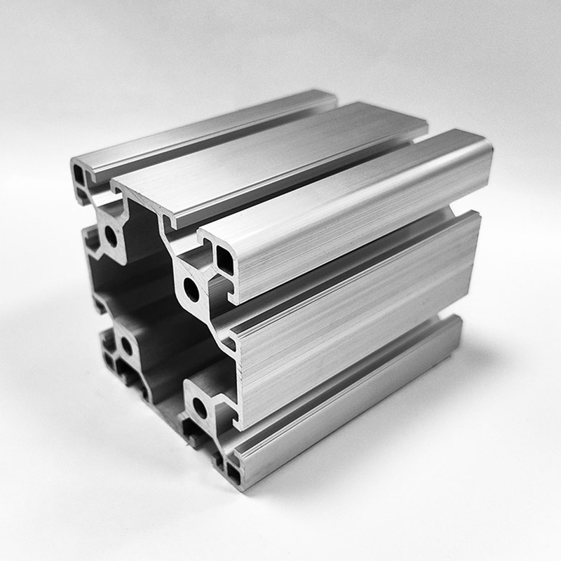 HS-8-8080 T-Nut-Industriealuminiumprofil mit großem Querschnitt, 80-eckiges silbernes Aluminium für mittelschwere Belastungen