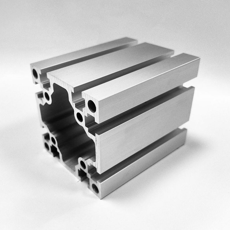 HS-8-8080GA Dickwandiges industrielles Aluminiumprofil mit quadratischen Schlitzen, 80 quadratisches silbernes, stark tragendes Aluminium