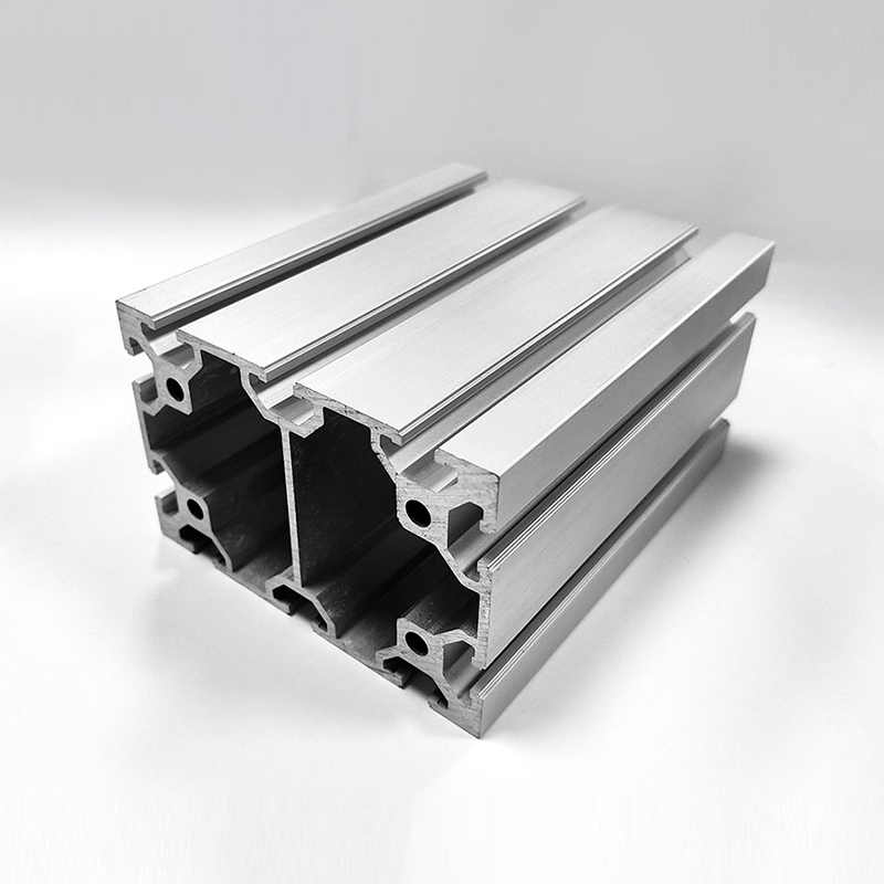 HS-8-80120 Industrie-Aluminiumprofil mit breiter T-Nut, 80 x 120 Silber, breites Aluminium für mittelschwere Lasten