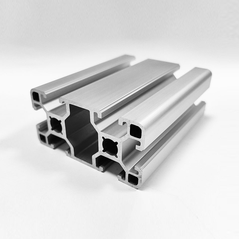 HS-10-4080 T-förmiges industrielles Aluminiumprofil mit großer Schlitzbreite, tragendes Aluminium aus eloxiertem Silber