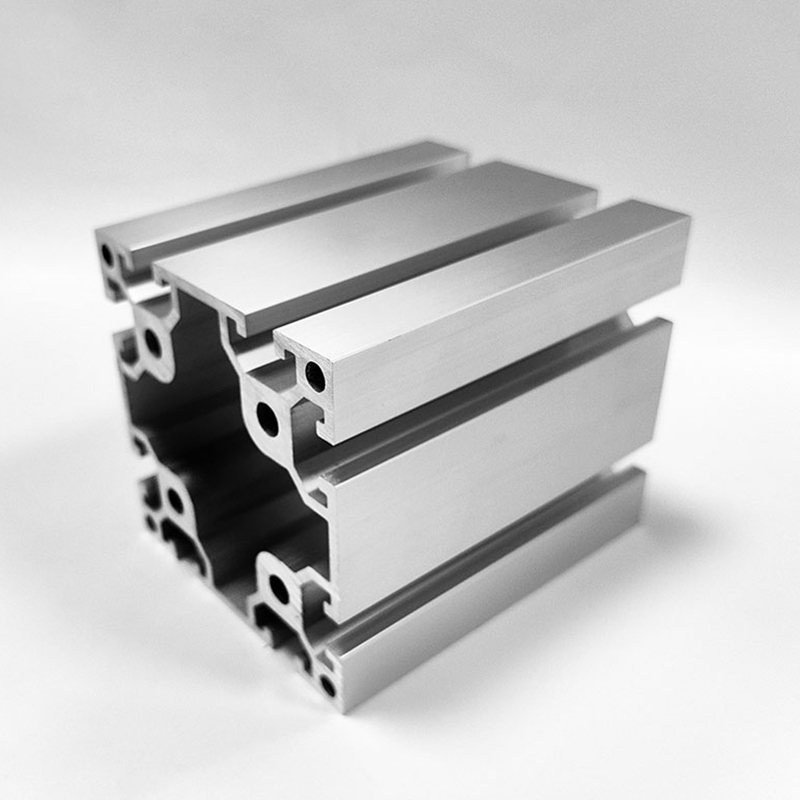 HS-8-8080FW Präzisions-T-Nut-Industriealuminiumprofil, 80-eckiges silbernes Hochpräzisionsaluminium